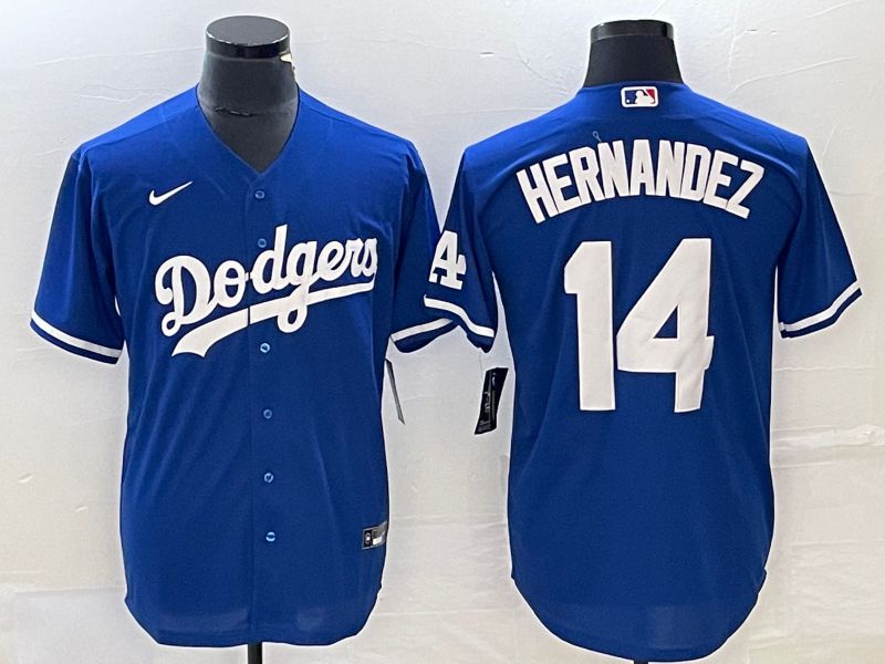 Men Los Angeles Dodgers #14 Hernandez Blue Nike Game 2023 MLB Jersey